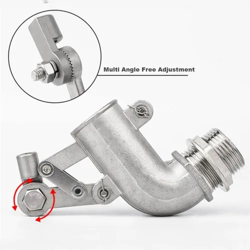 Vista 4 de 1pcs Adjustable Floating Ball Valve, 304 Stainless Steel Elbow Float Valve, Water Level Controller For Water Tank Towers(1/2inch)