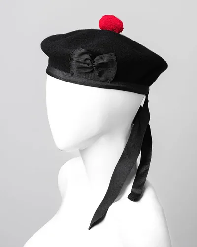 Vista 3 de Balmoral Hat - Gorra de vestir tradicional escocesa con pompón rojo en la parte superior