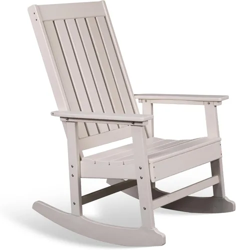 Vista 11 de Island Retreat Ez-Care - Silla mecedora Adirondack de madera de teca, perfecta como silla mecedora para patio, sala de estar o al aire libre