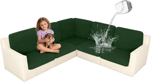 Vista 15 de ALIECOM Fundas 100% impermeables para sofá seccional esquinero en forma de L, fundas de cojín de jacquard elásticas para mascotas y perros