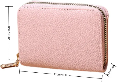 Vista 6 de PEIQICHU Estuches de tarjetas para mujer, Rosado, Moda