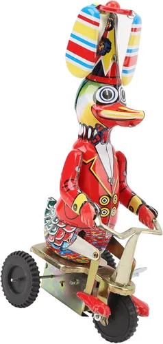 Vista 2 de Tbest Juguete de hojalata mecánica, juguete de pato en lata, hecho a mano, delicado reloj retro, juguete de cuerda para adultos, colecciones