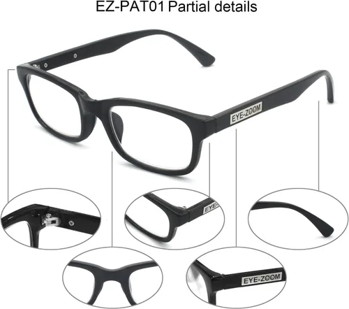 Vista 7 de Gafas de lectura iluminadas LED con lápiz capacitivo 2 en 1 y bolígrafo, negro y tortuga