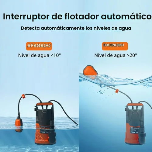 Vista 3 de Prostormer Bomba de agua limpia sumergible 1HP 3700GPH con elevación de 31 pies