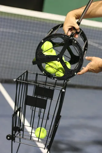 Vista 3 de Tolva de pelota de tenis para entrenadores y jugadores de tenis, escuelas y clubes, equipo/accesorio para canchas de tenis
