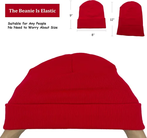 Vista 4 de Gorro unisex de punto suave y cálido con puños, gorro de camuflaje de invierno para hombres y mujeres