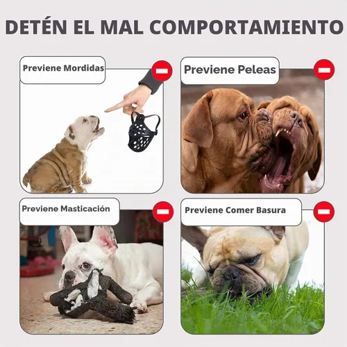 Vista 3 de Bozal corto para perro – Bozal ajustable de silicona suave para bulldog con cara plana, máscara transpirable para perro para morder, masticar