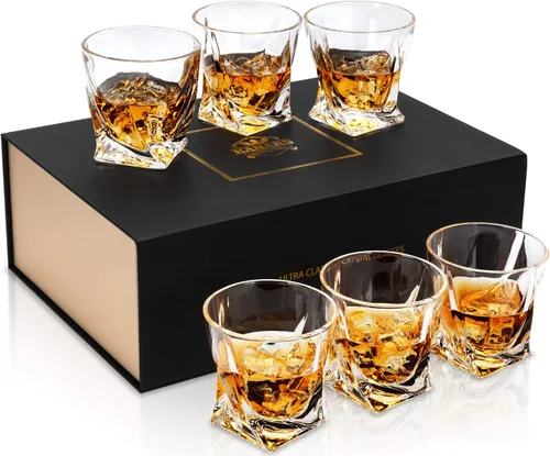Vista 8 de KANARS Vasos de whisky Old Fashioned de 10 onzas, juego de 2 vasos de licor