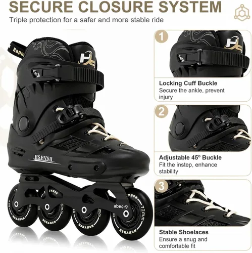 Vista 4 de Patines en línea para hombres y mujeres, patines de rendimiento para mujeres y hombres, patines profesionales para unisex, para exteriores e