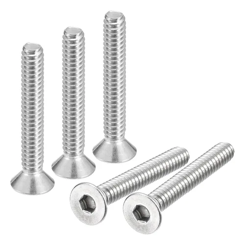 Vista 17 de uxcell tornillos de cabeza avellanada plana #8-32x1/2, 25 piezas de tornillos de cabeza plana con llave hexagonal de acero inoxidable 304, rosca