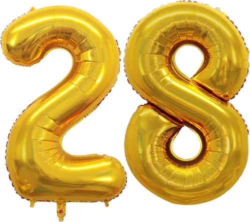 Vista 161 de Goer, conjunto de globos de papel aluminio para decoraciones de cumpleaños, globos de las letras de feliz cumpleaños y de números Oro