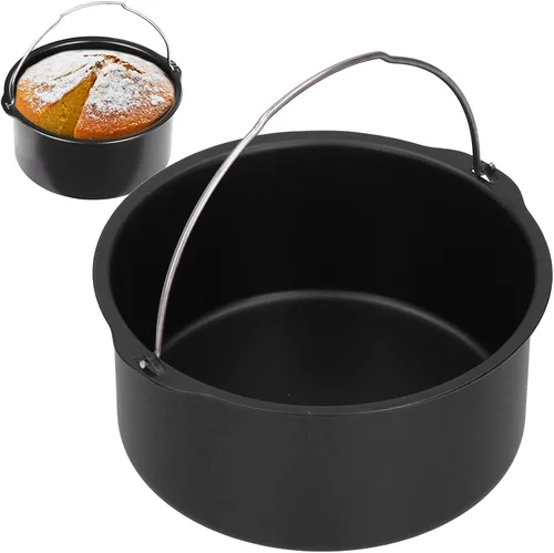 Vista 4 de BORDSTRACT Accesorios de barril para freidora de aire, sartén para cupcakes de 6 pulgadas, 7 pulgadas, 8 pulgadas, herramienta para hornear pasteles