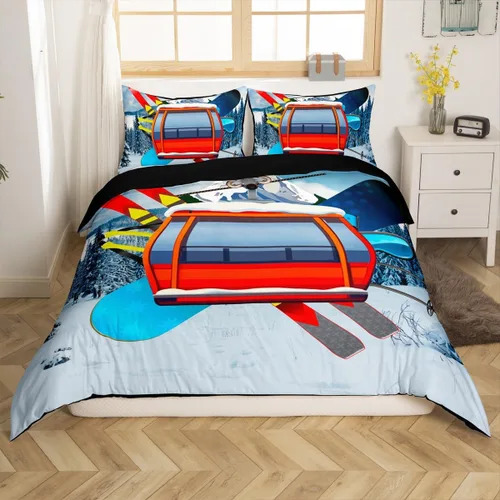 Vista 24 de Erosebridal Funda de edredón lavanda para niños, niñas, adultos, mujeres, funda de edredón de árboles verdes, tamaño individual, juego de ropa