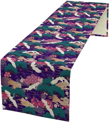 Vista 38 de Camino de mesa de dragón chino, Asia mitológico abstracto, camino de mesa para cocina, comedor, boda, fiesta, vacaciones, 13 x 36 pulgadas