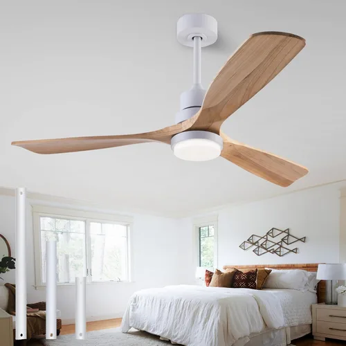 Vista 10 de Ventiladores de techo de 42" [con control remoto de iluminación], ventilador de techo moderno de madera para interior y exterior