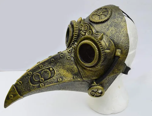Vista 6 de Acid Tactical Plague Doctor Máscara de Halloween Pico Pájaro Cuervo SteamPunk Dr. Crow BRONCE