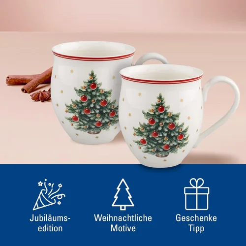 Vista 5 de Villeroy & Boch Delight - Juego de tazas de 2 piezas, X Mas Tree