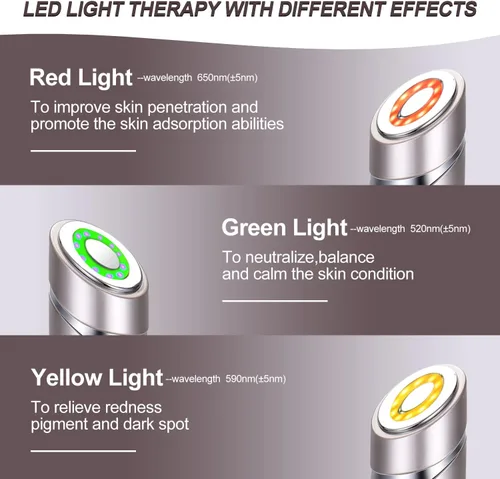 Vista 2 de Máquinas faciales de alta frecuencia, 4 en 1 dispositivo facial de la fotontherapy de la luz de la microcorriente del Massager para la cara