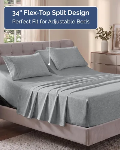 Vista 377 de Extra Deep Twin XL Sheet Set - 3 Piece College Dorm Room - White 01-Blanco
