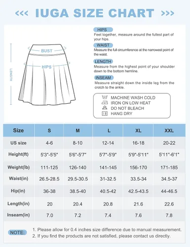 Vista 6 de IUGA Faldas pantalón de 20 pulgadas hasta la rodilla para mujer con bolsillos, faldas de golf de cintura alta para mujer, falda larga casual