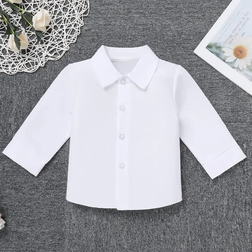 Vista 3 de Conjunto de traje formal para bebés y niños, camiseta de manga corta con lazo, tirantes, pantalones cortos, trajes de esmoquin para boda, ropa