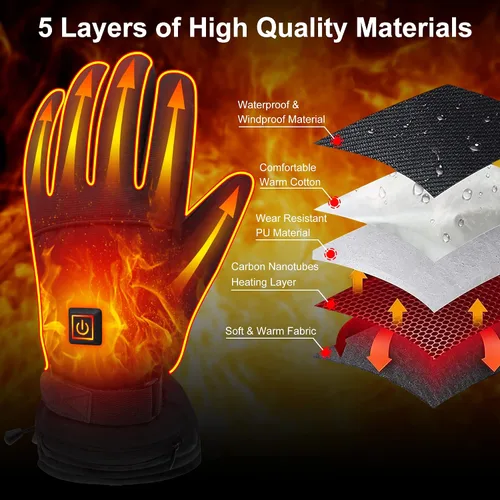 Vista 8 de Autocastle Guantes calefactables recargables con batería eléctrica para hombres y mujeres, guantes térmicos para pantalla táctil, guantes térmicos