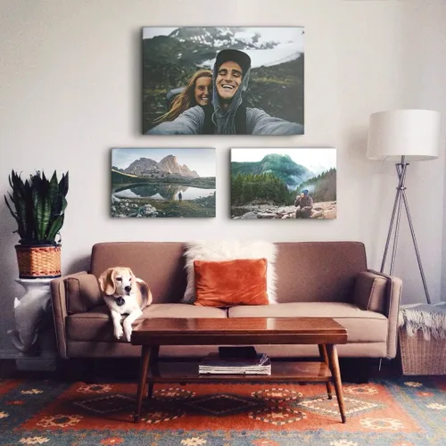 Vista 3 de Impresiones en lienzo personalizadas con tus fotos, impresiones artísticas personalizadas de fotos a lienzo para fotos de familiares, bodas Sin marco
