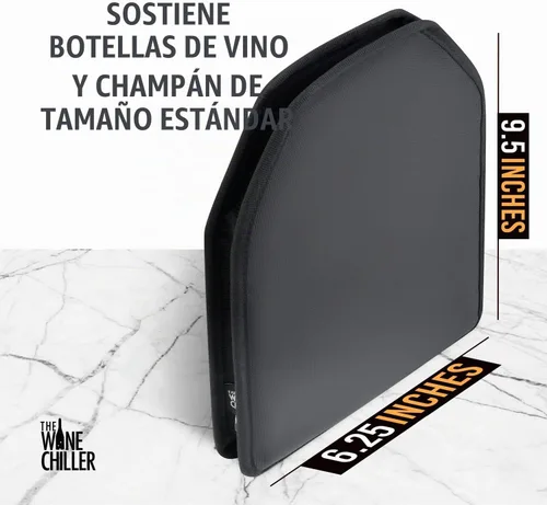 Vista 3 de Funda para enfriador de vino de gel sólido, enfriador de botellas reutilizable, color negro