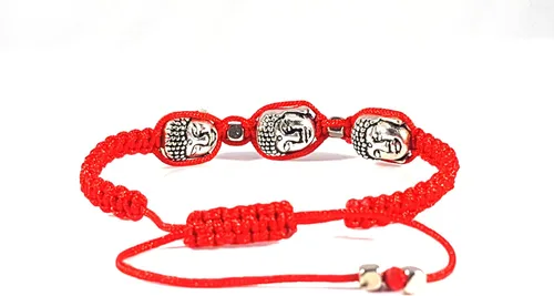 Vista 3 de Sequoia Pulsera ajustable roja de Buda ajustable con diseño de chakra de Buda ajustable
