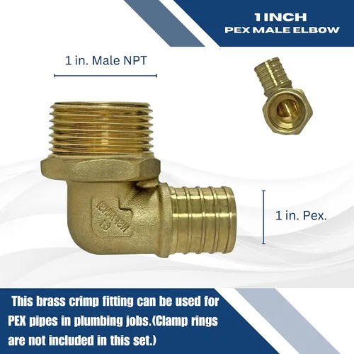 Vista 5 de XFITTING Crimpado de púas 1 en Pex X 1 en codo roscado macho, 2 piezas