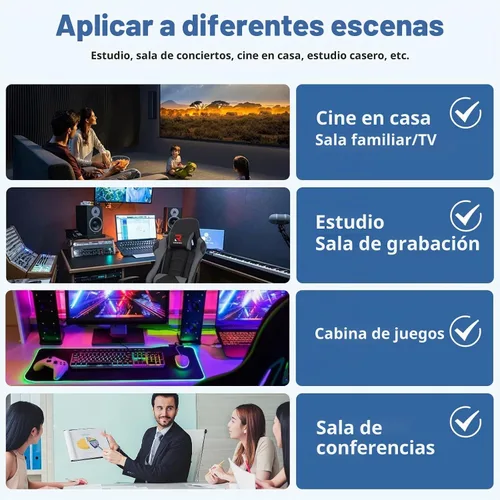 Vista 7 de Paneles acústicos de espuma para paredes, paneles absorbentes de sonido, paneles insonorizados de alta densidad resistentes al fuego para grabación