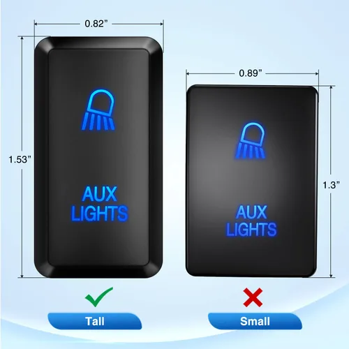 Vista 2 de Nilight Interruptor de Botón de Luces Auxiliares 12V Encendido/Apagado con Kit de Cable Conector 1.54" x 0.83" Repuesto para Toyota Tacoma Tundra