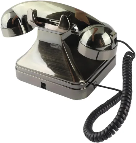 Vista 5 de Teléfono, Yctze Antique Bronze Teléfono Vintage Teléfono Fijo Teléfono de Escritorio Llamada de Escritorio Oficina en casa, Reducción de ruido