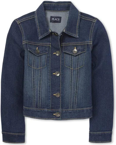 Vista 8 de The Children's Place Chaqueta vaquera básica para niña Lavado Azure