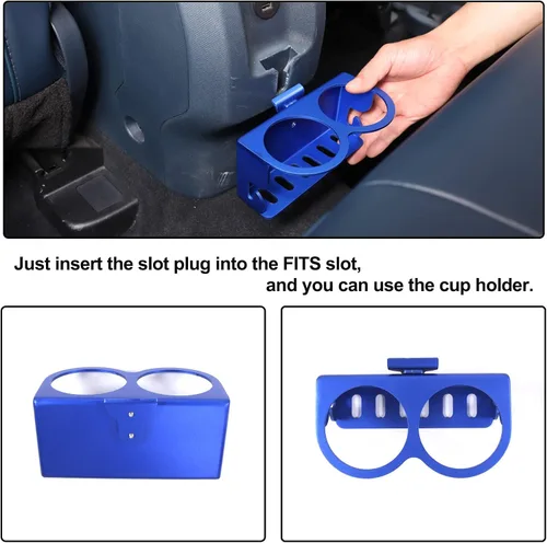 Vista 3 de Organizador expansor de portavasos trasero para automóvil compatible con Ford Maverick 2022-2024 Auto de aluminio para asiento trasero de doble