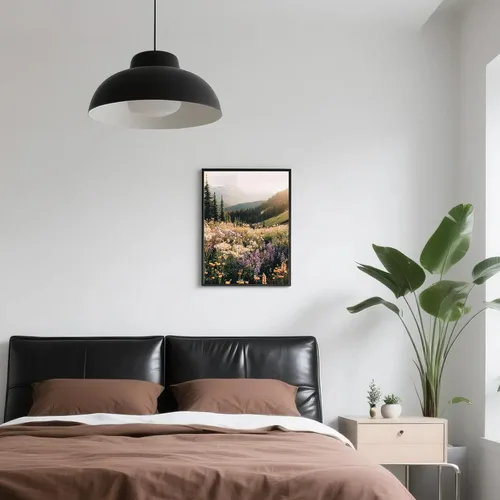 Vista 2 de Arte de pared de paisaje flotante, impresiones de flores silvestres, pinturas botánicas coloridas de la naturaleza, obras de arte de 12 x 16