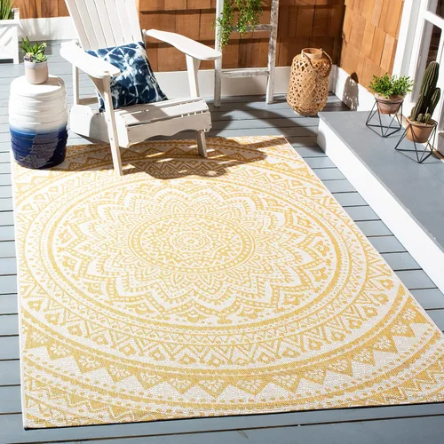 Vista 24 de SAFAVIEH Alfombra lavable al aire libre Courtyard Collection - 2'3" x 5', marfil y verde, no desprende pelusa y fácil limpieza, ideal para patio