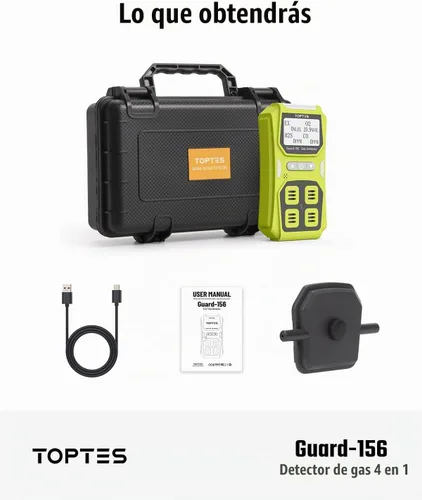 Vista 7 de Guard-156 - Detector de gas múltiple para H2S, CO, LEL y O2, modos de alarma triple (visual, vibración, sonido), respuesta rápida de 0.5s, diseño a