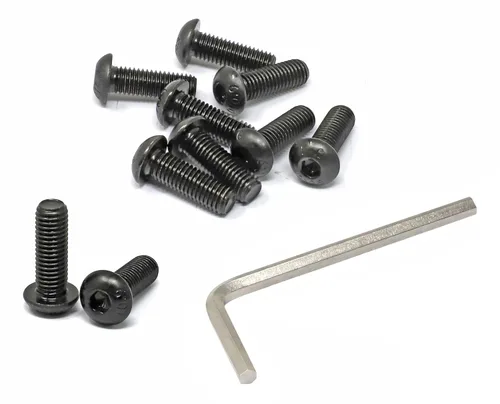Vista 11 de iexcell 100 piezas de rosca M2.0.197 x 0.157 in paso de 0.018 in de acero aleado 10.9 grado hexagonal cabeza botón cabeza tornillo tornillo kit