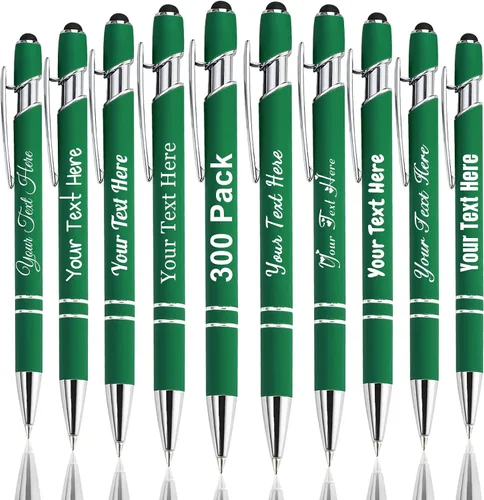 Vista 20 de Hasta 300 bolígrafos personalizados a granel con nombre personalizado con grabado gratis, puntas de lápiz capacitivo grabado, bolígrafo