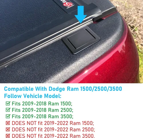 Vista 2 de Moonlinks Fundas de bolsillo para estacas de riel de cama Compatibles con Dodge Ram 1500 2500 3500 2009-2018, Tapones de orificios de estaca