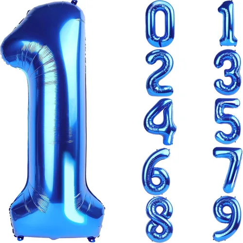 Vista 143 de Globos gigantes de números negros de 40 pulgadas, globos de aluminio de Mylar con helio para cumpleaños, globo número 0 para decoración de fiestas