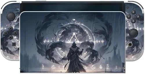 Vista 5 de PlayVital Juego completo de calcomanías protectoras para el modelo OLED de Nintendo Switch, calcomanías de vinilo personalizadas para consola Switch