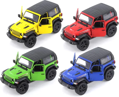 Vista 11 de KiNSMART - Vehículo de juguete modelo Jeep Wrangler Rubicon todoterreno 4x4 de 5 pulgadas, escala 1:34, réplica de coche de metal fundido