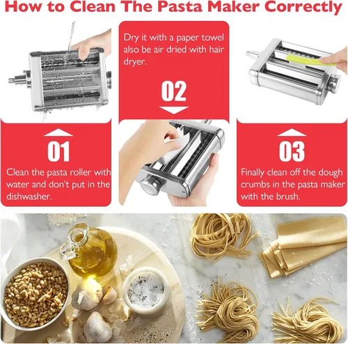 Vista 5 de Accesorio para hacer pasta 3 en 1 de metal para batidora de pie Kitchenaid