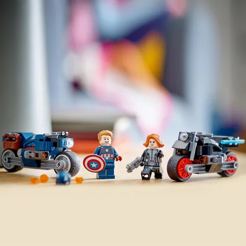Vista 5 de Lego Marvel 76260 Black Widow y Captain America Motorcycles Avengers Age of Ultron Toy