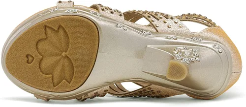 Vista 5 de DREAM PAIRS Sandalias de tacón bajo para niños pequeños y grandes