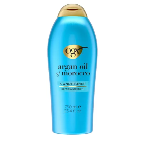 Vista 7 de OGX Acondicionador hidratante con aceite de argán renovador de Marruecos, aceite de argán prensado en frío para ayudar a hidratar, suavizar