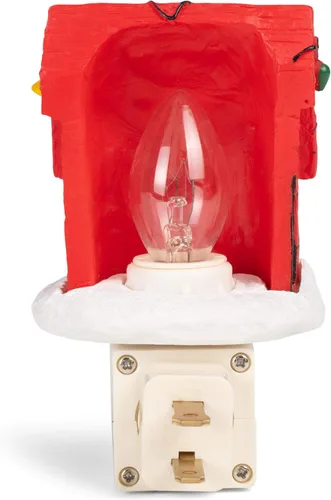 Vista 2 de Peanuts - Casa de perro de Navidad con luz nocturna fresca de Snoopy Joe de 4.25 pulgadas de alto