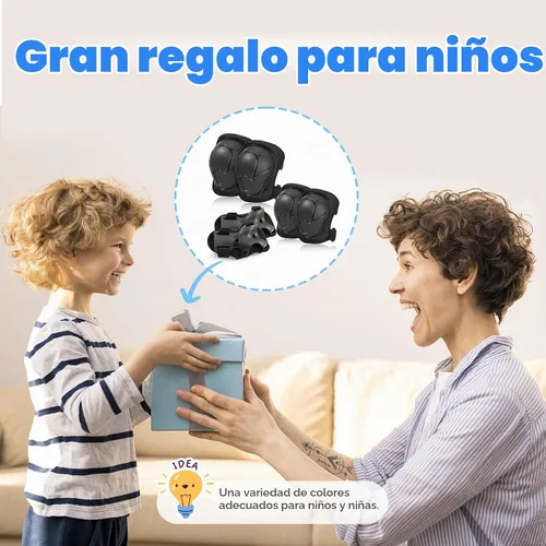 Vista 6 de BOSONER - Equipo de protección básico para niños: juego de rodilleras y coderas con protectores de muñeca para niños de 3 a 15 años - Diseñado